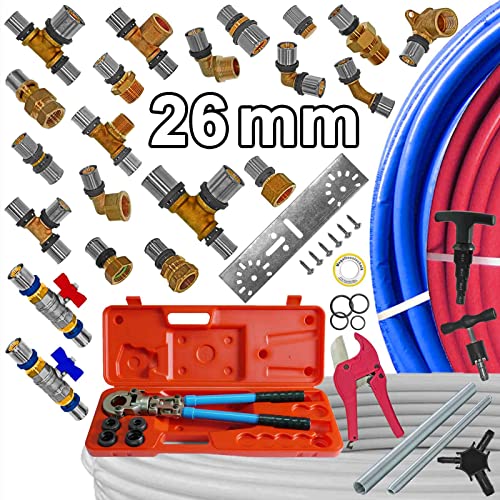 26mm alle 26er Press-Fittings für Mehrschichtverbundrohr > Kugelhahn mit Flügelgriff blau 26x3,0mm von MegaHaustechnik