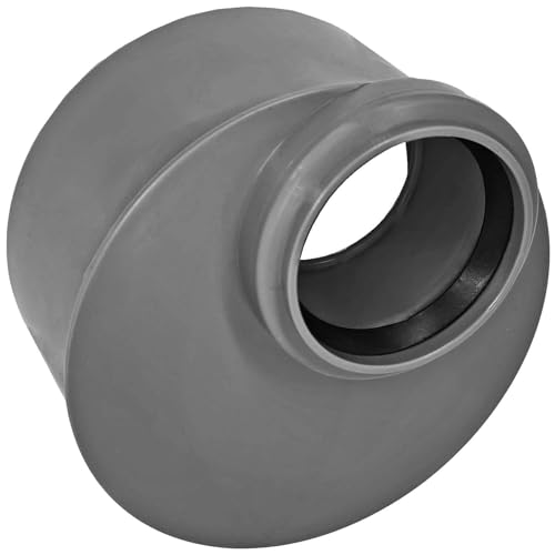 Reduzierung Erweiterung kurz HT Rohr Aussendurchmesser 50 mm DN50 reduziert auf Rohr Außendurchmesser 90 mm DN90 mit Muffe und Gummi Dichtung Abfluss Abwasser Leitung grau von MegaHaustechnik
