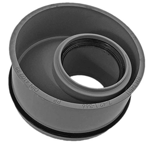 HT Innen Reduzierung mit Dichtungen für Rohr Aussendurchmesser 110 mm 11 cm DN110 auf Rohraußendurchmesser 50 mm 5 cm DN50 reduziert Abfluss Leitung Abwasser Reduzierstück KG Reduktion von MegaHaustechnik