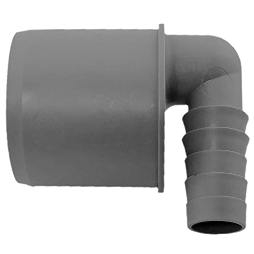 HT Schlauch Winkel DN50 Außendurchmesser 50mm 5cm für Rohr Muffe Übergang auf Schlauchtülle 19 bis 22mm Anschluss Nippel Abfluss Leitung Abwasser Waschmaschine Schlauchwinkel grau von MegaHaustechnik