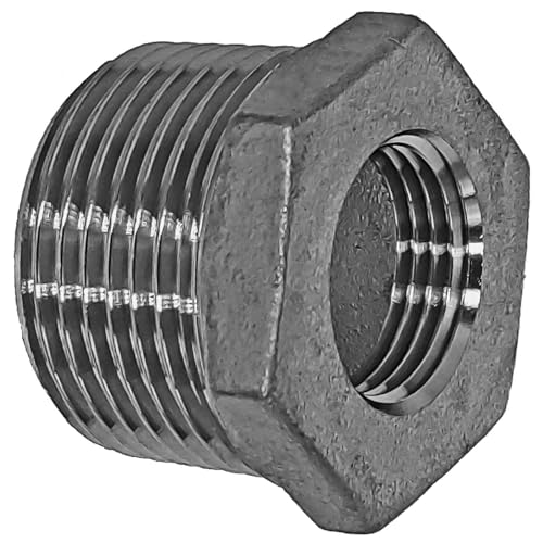 Reduzierstück mit Außen auf Innengewinde - 1 Zoll AG auf 1/8 Zoll IG - Gewinde-Fitting aus Edelstahl(V4A) von MegaHaustechnik