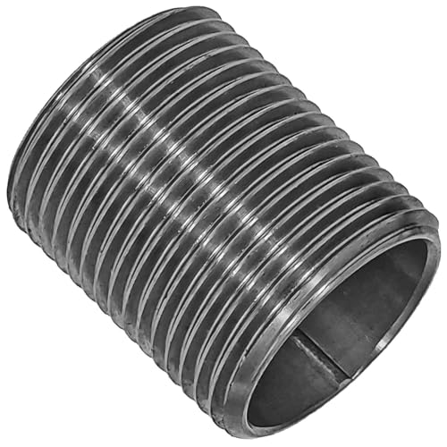 Rohrnippel Durchgehend mit Außengewinde - 1 1/2 Zoll AG x 38mm - Gewinde-Fitting aus Edelstahl(V4A) von MegaHaustechnik