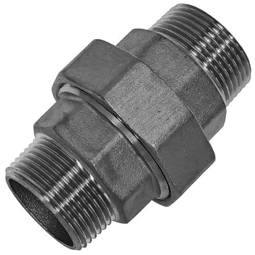 GEWINDE FITTING aus EDELSTAHL(V4A) > Verschraubung flach dichtend AG(R) x AG(R) mit Dichtung >>> 3/8 bis 2 Zoll WUNSCHGRÖSSE einfach selbst wählen > 1 Zoll von MegaHaustechnik