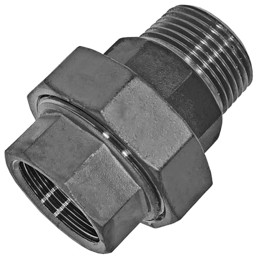 GEWINDE FITTING aus EDELSTAHL(V4A) > Verschraubung flach dichtend IG(Rp) x AG(R) mit Dichtung >>> 1/4 bis 3 Zoll WUNSCHGRÖSSE einfach selbst wählen > 1/2 Zoll von MegaHaustechnik