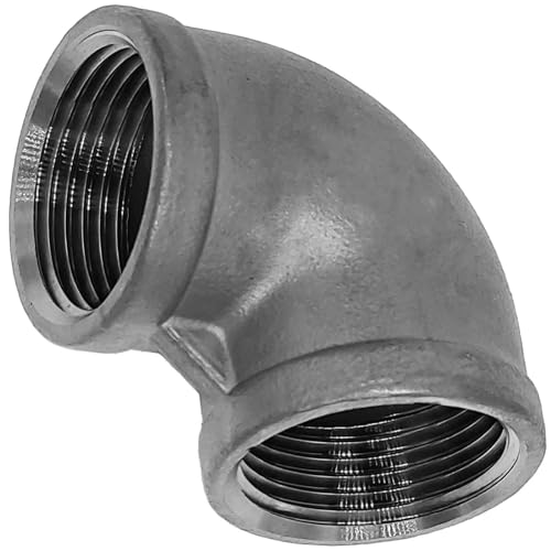 MegaHaustechnik Winkel 90° mit 1/2" Rohr Zoll Innengewinde IG - Gewinde Fitting Verschraubung aus Edelstahl VA von MegaHaustechnik