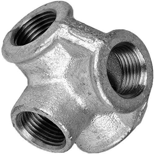 Gewinde Fitting Verschraubung aus Temperguss verzinkt - T-Verteiler mit 1" Rohr Zoll Innengewinde IG Nr. 223 von MegaHaustechnik