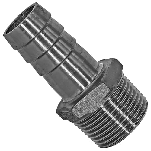 Gewinde Fitting aus Edelstahl V4A Schlauchtülle mit 19 mm Außendurchmesser + Rohr Außengewinde 3/4 Zoll AG von MegaHaustechnik