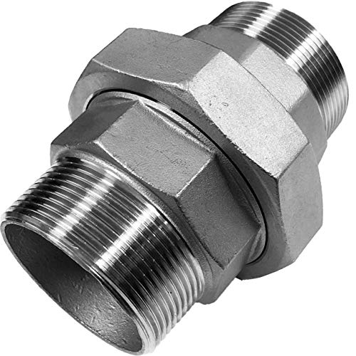 Gewinde Fitting Edelstahl V4A | Verschraubung flach dichtend AG x AG | 1/2 Zoll Gewinde Fitting Edelstahl V4A | Verschraubung flach dichtend AG x AG | 1/2 Zoll von MegaHaustechnik