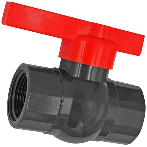 MegaHaustechnik PVC Kugelhahn roter Griff mit 1" Rohr Zoll Innengewinde IG - Gewinde Fitting Verschraubung aus Kunststoff PP PE PVC MegaHaustechnik PVC Kugelhahn roter Griff mit 1" Rohr Zoll Innengewinde IG - Gewinde Fitting Verschraubung aus Kunststoff PP PE PVC von MegaHaustechnik