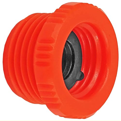 Gewinde Fitting Verschraubung aus Kunststoff PP PE PVC - Reduzierstück Rand geriffelt mit Dichtung [Orange] mit 1" Rohr Aussengewinde AG reduzierend auf 3/4" Innengewinde IG von MegaHaustechnik