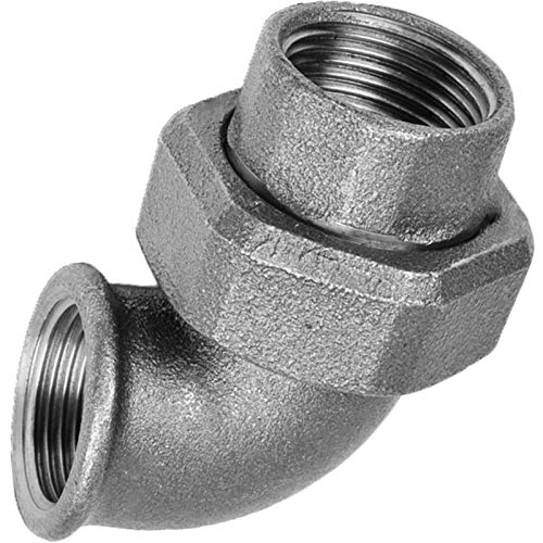 Gewinde Fitting Verschraubung aus Temperguss verzinkt - Winkelverschraubung 90° flach dichtend mit 2" Rohr Zoll Innengewinde IG Nr. 95 von MegaHaustechnik