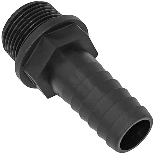 Gewinde Fitting aus Kunststoff Schlauchtülle 25mm Außendurchmesser mit 3/4" Zoll (ca. Ø 26mm) Außengewinde AG | Garten Schlauch Wasser Pumpen Anschluss Verbinder Bewässerung PE PVC PP von MegaHaustechnik