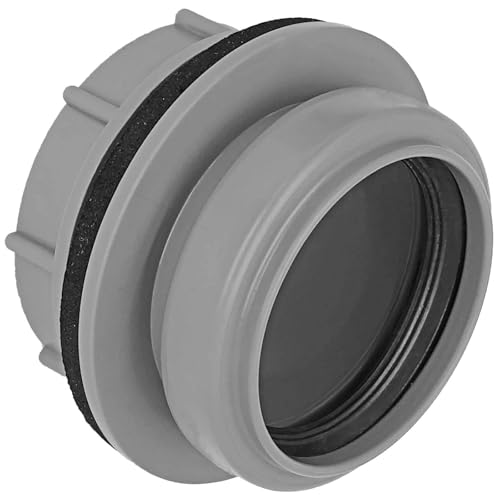 Anschraub Durchführung aus Kunststoff grau für Lochdurchmesser 60mm Aussengewinde 2" Rohr Zoll mit Dichtung + Muffe für Rohr Aussendurchmesser 50mm DN50 mit Lippendichtung von MegaHaustechnik