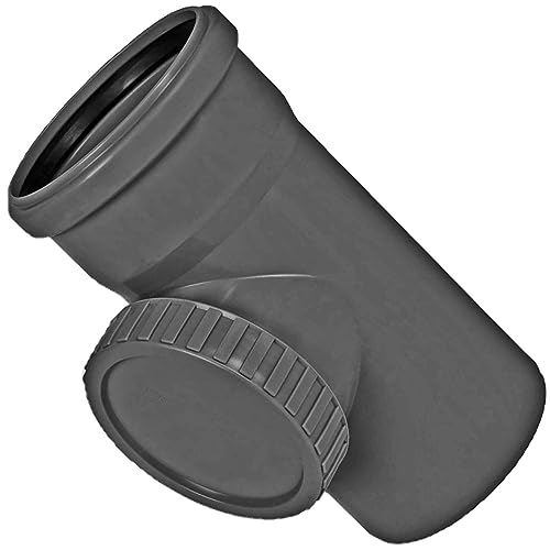 Reinigungs HT Rohr mit Muffe und Dichtung Außen Durchmesser 125 mm DN125 Reinigungsrohr Reinigungsöffnung mit Deckel grau Abwasser Abfluss von MegaHaustechnik