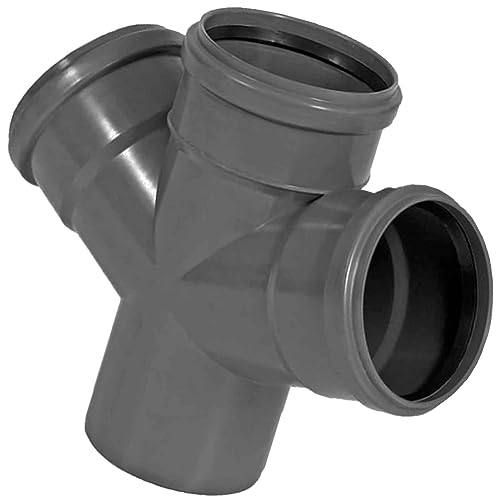 HT System einfach auswählen | DN 32 40 50 70 75 100 110 125 150 160 Abwasser Rohr Bogen Muffe Abzweig Stopfen Abzweig - Doppelabzweig 87° Rohr-Außen Ø 110mm (DN110/100) von MegaHaustechnik