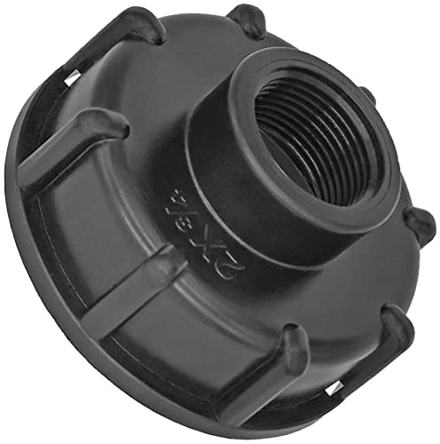 IBC Adapter Kappe Deckel mit Grobgewinde S6x60 und 3/4" Zoll Rohr Innengewinde IG aus Kunststoff Container Zubehör von MegaHaustechnik