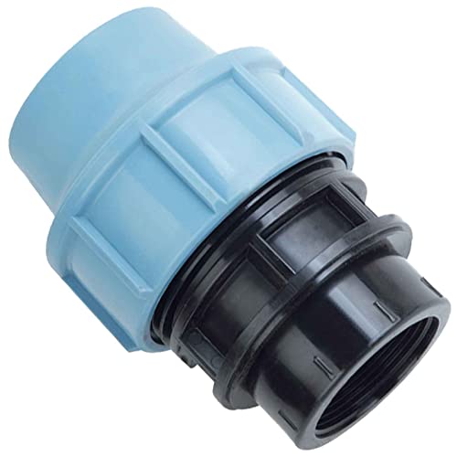 MegaHaustechnik Kupplung mit 2" Innengewinde IG für PE Rohr-Außendurchmesser 50mm - PP Fitting Klemmverbinder Verschraubung von MegaHaustechnik