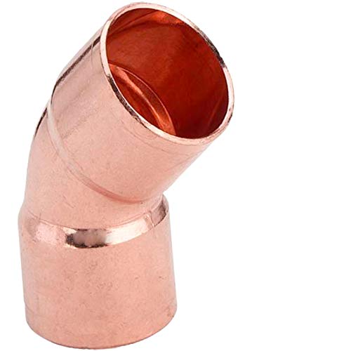 LÖT FITTING aus KUPFER > Bogen 45 Grad i/i 5041 > 10 bis 42mm WUNSCHGRÖSSE einfach selbst wählen >>> 22mm von MegaHaustechnik