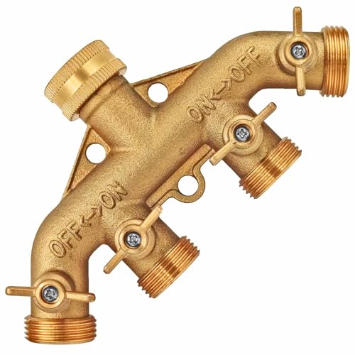 MegaHaustechnik 4 Wege Wasserhahn Wasser Verteiler Kugel Ventil aus Messing mit Hahn Anschluss 3/4" Rohr Zoll Innengewinde IG mit Dichtung und 4x 3/4" Aussengewinde AG MegaHaustechnik 4 Wege Wasserhahn Wasser Verteiler Kugel Ventil aus Messing mit Hahn Anschluss 3/4" Rohr Zoll Innengewinde IG mit Dichtung und 4x 3/4" Aussengewinde AG von MegaHaustechnik