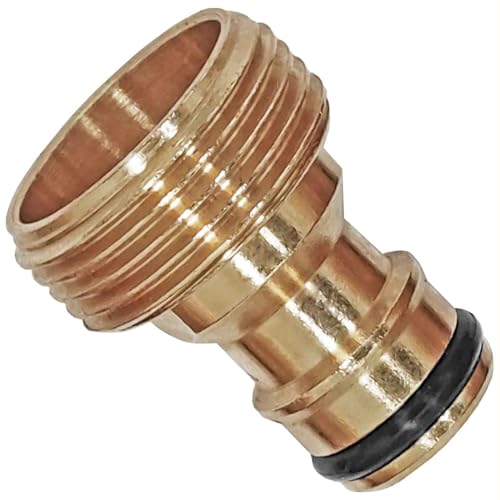 MegaHaustechnik Anschlussstück 1/2" Rohr Zoll Aussengewinde AG mit Stecker passend für Gardena Schlauch Verbinder Adapter - Gewinde Fitting Verschraubung aus Messing von MegaHaustechnik