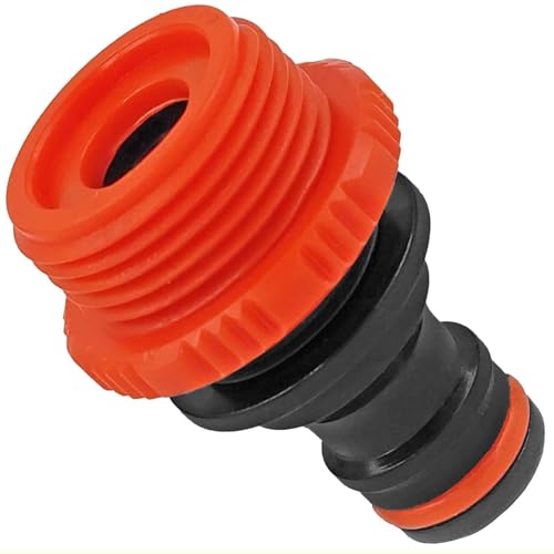 MegaHaustechnik Gewinde Fitting Verschraubung aus Kunststoff PP - Anschlussstück + Reduzierstück flachdichtend mit 3/4" und 1/2" Außengewinde AG mit Stecker passend für Gardena Adapter MegaHaustechnik Gewinde Fitting Verschraubung aus Kunststoff PP - Anschlussstück + Reduzierstück flachdichtend mit 3/4" und 1/2" Außengewinde AG mit Stecker passend für Gardena Adapter von MegaHaustechnik