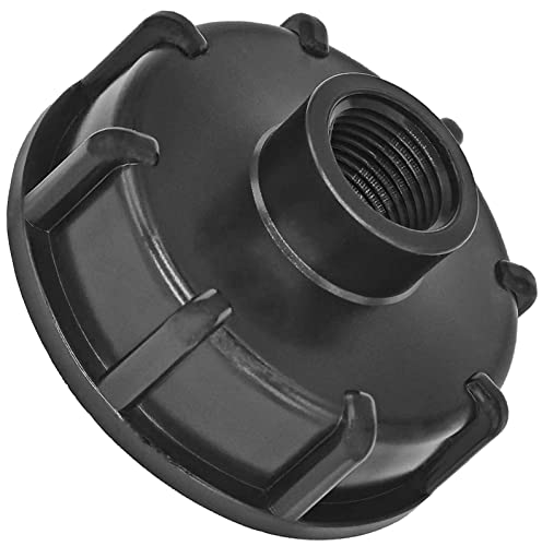 MegaHaustechnik Gewinde Fitting Verschraubung aus Kunststoff PP PE PVC - IBC Container Kappe mit 1/2" Rohr Zoll Innengewinde IG Adapter Deckel Grobgewinde DN60 S60x6 Wassertank von MegaHaustechnik