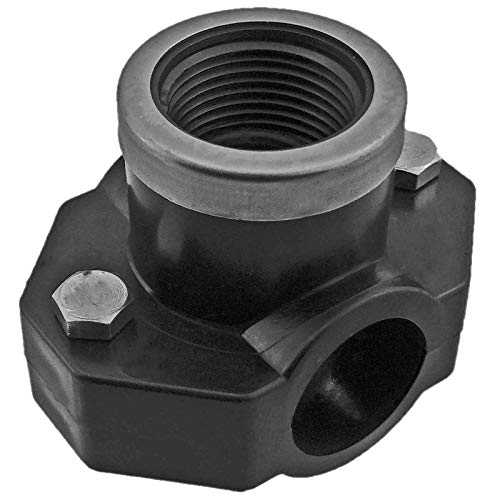 MegaHaustechnik PP Fitting Klemmverbinder Verschraubung - Anbohrschelle mit 1/2" Rohr Zoll Innengewinde IG für PE Rohr-Außendurchmesser 50mm von MegaHaustechnik