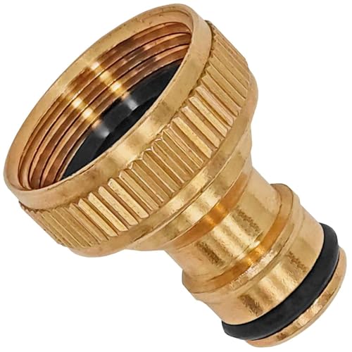 MegaHaustechnik Anschlussstück flachdichtend 1" Rohr Zoll Innengewinde IG mit Stecker passend für Gardena Schlauch Verbinder Adapter - Gewinde Fitting Verschraubung aus Messing von MegaHaustechnik