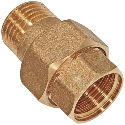 MegaHaustechnik Verschraubung flach dichtend 1/2" Rohr Zoll mit Innengewinde IG und Außengewinde AG - Gewinde Fitting Verschraubung aus Messing MegaHaustechnik Verschraubung flach dichtend 1/2" Rohr Zoll mit Innengewinde IG und Außengewinde AG - Gewinde Fitting Verschraubung aus Messing von MegaHaustechnik