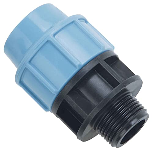 MegaHaustechnik Kupplung mit 3/4" Rohr Zoll Außengewinde AG für PE Rohr-Außendurchmesser 32mm - PP Fitting Klemmverbinder Verschraubung von MegaHaustechnik