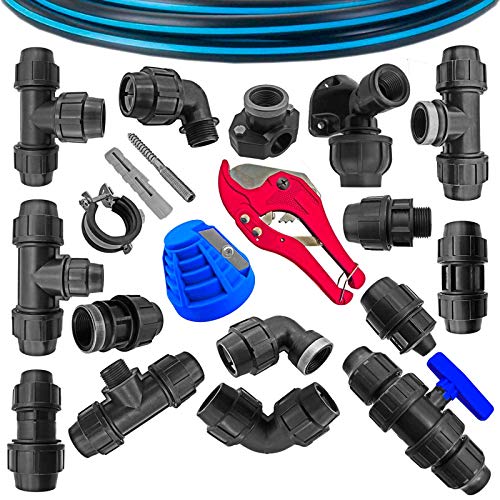 PP Fitting Verschraubung Kupplung Klemmverbinder PE-Rohr - T-Stück mit Außengewinde 32mm x 1/2 Zoll AG von MegaHaustechnik