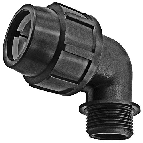 PP Fitting Klemmverbinder Verschraubung - Winkel 90° Grad mit 1" Rohr Zoll Außengewinde AG für PE Rohr-Außendurchmesser 40mm von MegaHaustechnik