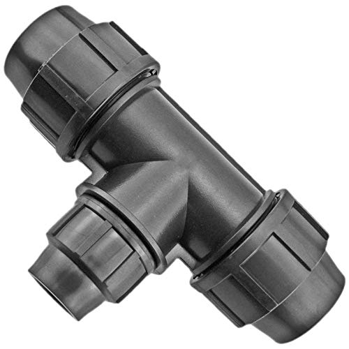 PP Fitting T-Stück reduziert Verschraubung Klemmverbinder für PE-Rohr 20 - 50 mm | Wunschgröße auswählen >>> 25mm x 20mm x 25mm von MegaHaustechnik