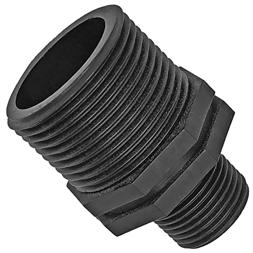 Gewinde Fitting Verschraubung aus Kunststoff PP PE PVC - Doppelnippel mit 2" Rohr Aussengewinde AG reduzierend auf 1 1/2" Zoll von MegaHaustechnik