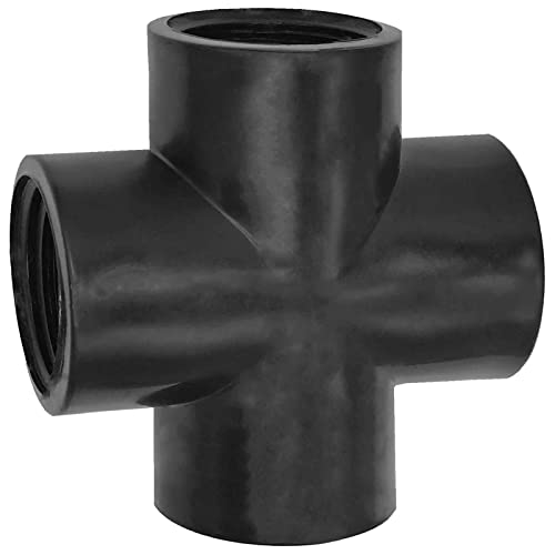 MegaHaustechnik Gewinde Fitting Verschraubung aus Kunststoff PP PE PVC - Kreuzstück mit 1" Rohr Zoll Innengewinde IG von MegaHaustechnik