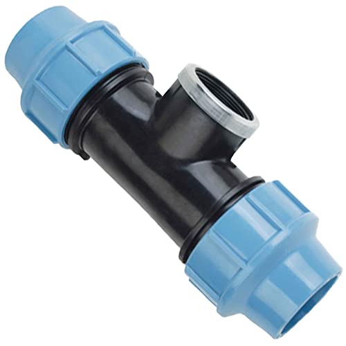 MegaHaustechnik PP Fitting Klemmverbinder Verschraubung - T-Stück mit 1 1/2" Rohr Zoll Innengewinde IG für PE Rohr-Außendurchmesser 50mm MegaHaustechnik PP Fitting Klemmverbinder Verschraubung - T-Stück mit 1 1/2" Rohr Zoll Innengewinde IG für PE Rohr-Außendurchmesser 50mm von MegaHaustechnik