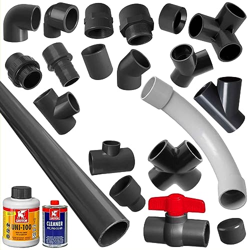 PVC-U Klebefittings | alle Sorten für Ø 20-50mm | Pool Winkel Muffe Kugelhahn PP PE Klebefittinge Fitting > Winkel 90 Grad | 20mm von MegaHaustechnik