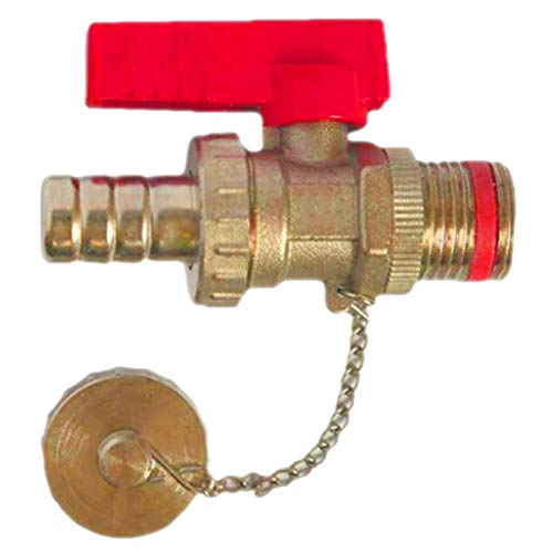 Kessel Füll- und Entleerungshahn aus Messing 1/2" Rohr Zoll Außengewinde AG selbstdichtend mit robustem Stahl Hebel Griff Rot und Schlach Tülle 15 mm Außen Durchmesser Kugelhahn Adapter Wasser Kessel Füll- und Entleerungshahn aus Messing 1/2" Rohr Zoll Außengewinde AG selbstdichtend mit robustem Stahl Hebel Griff Rot und Schlach Tülle 15 mm Außen Durchmesser Kugelhahn Adapter Wasser von MegaHaustechnik