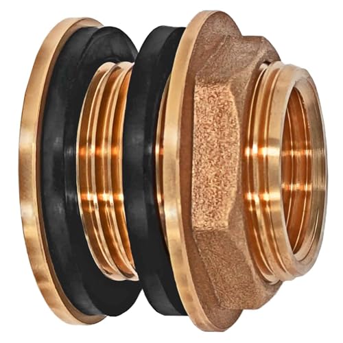 Tankdurchführung mit Anschlag und 2 Dichtungen Loch Größe 33 mm 1" Rohr Zoll Aussen Gewinde AG x 3/4" Innengewinde IG Wandungsstärke max. 30 mm Fitting Verschraubung aus Messing Tankdurchführung mit Anschlag und 2 Dichtungen Loch Größe 33 mm 1" Rohr Zoll Aussen Gewinde AG x 3/4" Innengewinde IG Wandungsstärke max. 30 mm Fitting Verschraubung aus Messing von MegaHaustechnik