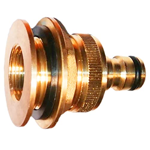 Tankdurchführung mit Anschlag und Dichtung 3/4" Rohr Zoll Innengewinde IG 19 mm für Loch Durchmesser 32 mm mit Anschlussstück Stecker passend für Gardena Schlauch Verbinder Adapter Wasser von MegaHaustechnik