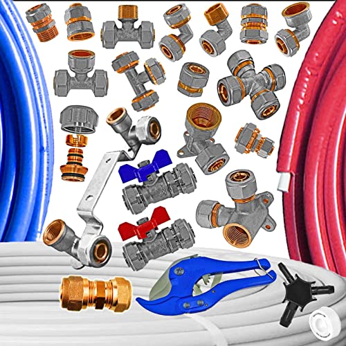 T-Stück mit Innengewinde 3/4 Zoll - Schraub-Fitting für Mehrschichtverbundrohr AußenØ x Wandstärke 32 x 3,0mm von MegaHaustechnik