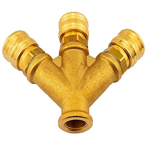Qualitäts Druckluft Kupplung Stecker Verteiler Wanddose | Wunschausführung auswählen >>> 3-fach Kupplung mit 1/2 Zoll Innengewinde Qualitäts Druckluft Kupplung Stecker Verteiler Wanddose | Wunschausführung auswählen >>> 3-fach Kupplung mit 1/2 Zoll Innengewinde von MegaHaustechnik