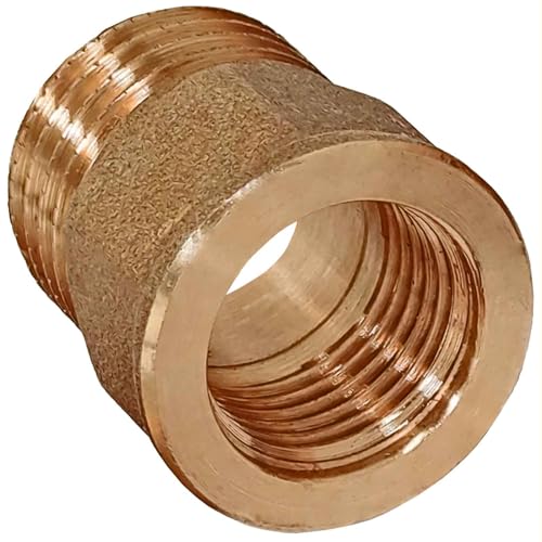 Gewinde Fittings aus Messing - Doppelnippel mit Innengewinde reduzierend - 1 Zoll auf 1 1/4 Zoll IG von MegaHaustechnik