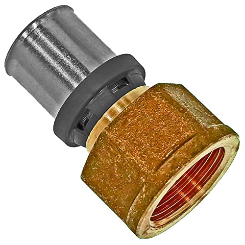 MegaHaustechnik Übergang mit 1" Rohr Zoll Innengewinde IG für 32,0 x 3,0 mm Mehrschicht Aluminium Verbundrohr Außendurchmesser x Wandstärke Press Fitting aus Messing TH U Profil Kontur Stück von MegaHaustechnik