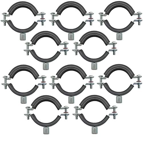 Qualitäts Rohrschellen | Set 10 Stück Gelenkrohrschelle Schallschutz 12-168mm | Zweischrauben Gelenkrohrschelle | Wunschgröße einfach auswählen >>> 54-59mm Durchmesser Qualitäts Rohrschellen | Set 10 Stück Gelenkrohrschelle Schallschutz 12-168mm | Zweischrauben Gelenkrohrschelle | Wunschgröße einfach auswählen >>> 54-59mm Durchmesser von MegaHaustechnik