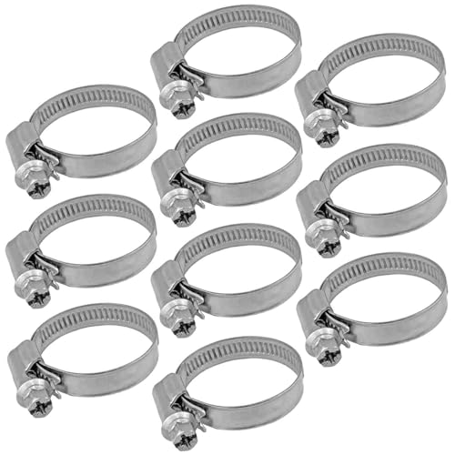 10 Stück Schlauchschellen Set aus Edelstahl W5 VA für Schlauch Aussendurchmesser 25 bis 40 mm x Bandbreite 9 mm 1" bis 1 1/4" Wasser Gartenschlauch 10 Stück Schlauchschellen Set aus Edelstahl W5 VA für Schlauch Aussendurchmesser 25 bis 40 mm x Bandbreite 9 mm 1" bis 1 1/4" Wasser Gartenschlauch von MegaHaustechnik