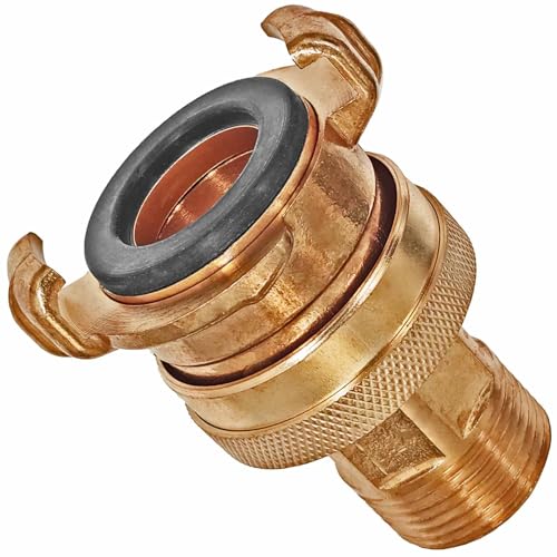 MegaHaustechnik Schnellkupplung GEKA System Bajonettverschluss mit 3/4" Rohr Zoll Außengewinde AG und Kontermutter - Gewinde Fitting Verschraubung aus Messing von MegaHaustechnik