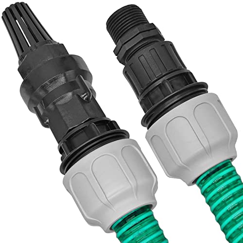 Saugschlauchgarnitur | 1-25 Meter | mit Rückschlagventil + Filter | Ansauggarnitur Spiralschlauch Saugschlauch > Länge 6 Meter von MegaHaustechnik