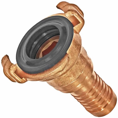 Schnellkupplung aus Messing mit Schlauchtülle drehbar Außendurchmesser 13 mm 1/2" Zoll Klauen Kupplung Bajonettverschluss Wasser Garten Schlauch Adapter passt für GEKA GK Gardena von MegaHaustechnik