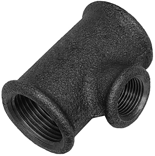 Gewinde Fitting Verschraubung aus Temperguss schwarz - T-Stück reduzierend 1" auf 1/2" Rohr Zoll Innengewinde IG Nr. 130a Gewinde Fitting Verschraubung aus Temperguss schwarz - T-Stück reduzierend 1" auf 1/2" Rohr Zoll Innengewinde IG Nr. 130a von MegaHaustechnik